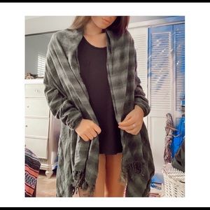 Plaid green and black sweater